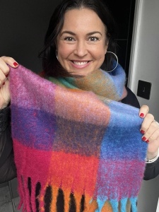 Rainbow Check Scarf